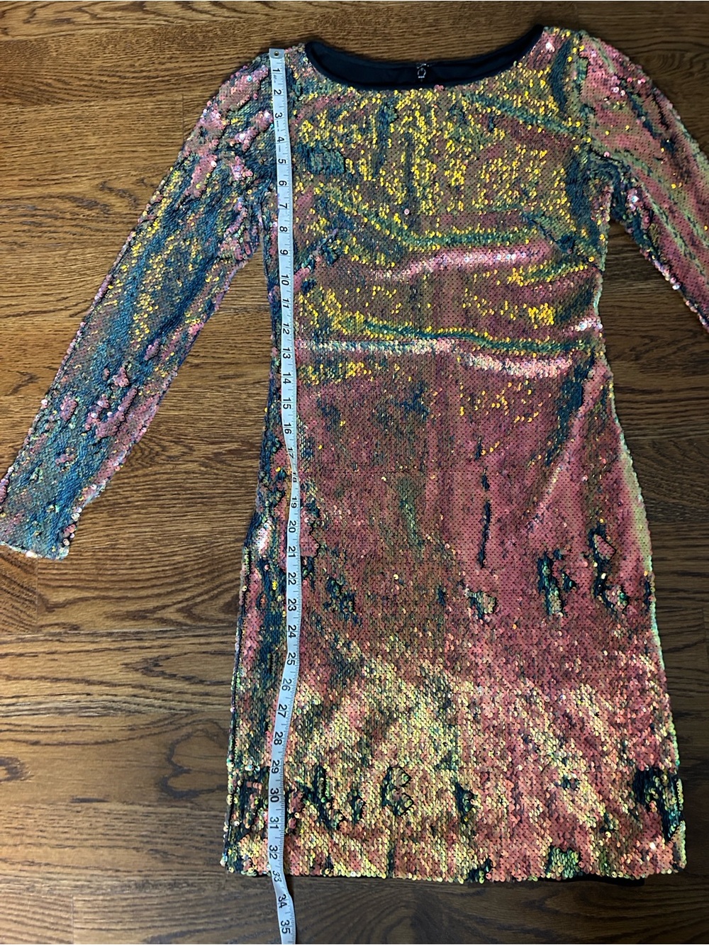 Naeem Khan mermaid sequin multi gold/blue/pink sheath size 2 - Picture 9 of 12